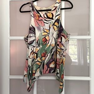 Floral peplum racer-back top